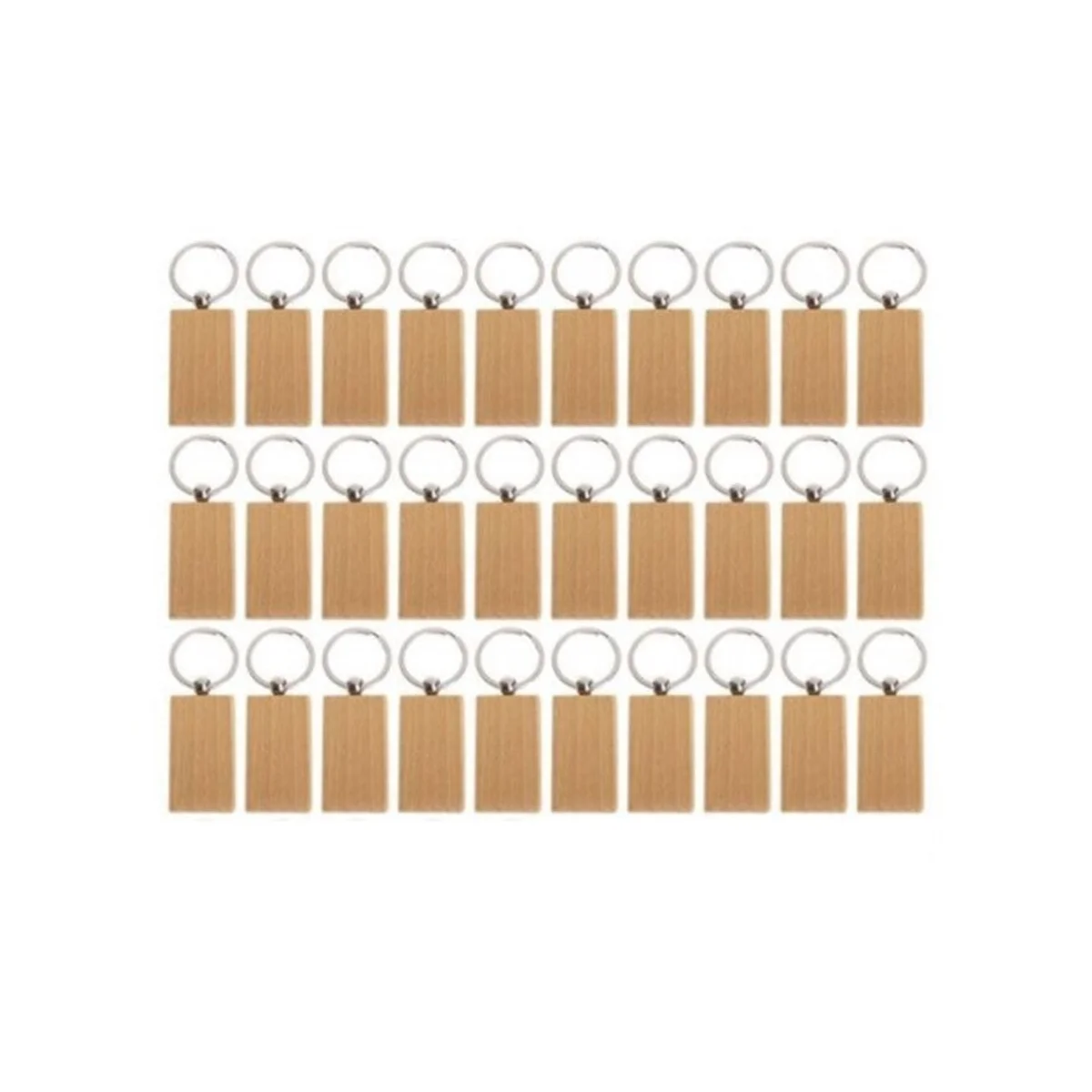 

Пустые деревянные Брелоки для ключей, прямоугольные гравировальные брелоки «сделай сам», деревянные Брелоки для ключей, можно гравировать, подарки «сделай сам», 30 шт.