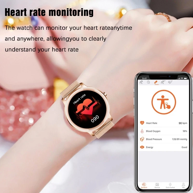 2024 New Smart watch Ladies Full Touch Screen Sports Fitness watch IP67 waterproof Bluetooth For Android iOS Ladies Smart watch