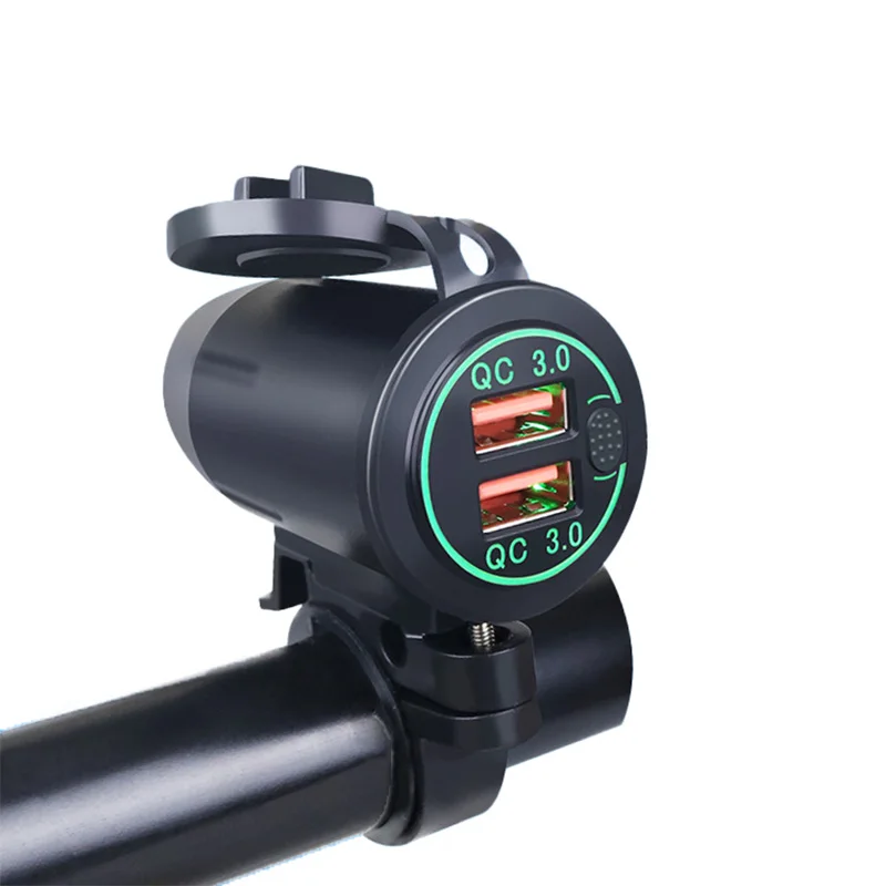 

Motorcycle Charger Dual QC 3.0 USB Charge Modified Phone Charger Waterproof Fast Power Adapter Socket