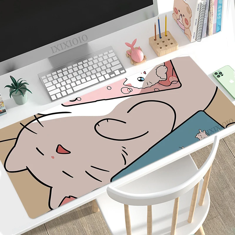 Gato Kawaii Pata Mouse Pad Gamer xl Novo Computador em Casa Personalizado Mousepad Xxl Tapetes de Mesa Antiderrapante Macio de Borracha Natural - Imagem 4