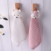 Cartoon Fox Baby Hand Towel Soft Cotton Kids Bath Wipe Hanging Towels For Baby Girl Boy Infant Children Bathroom Towel 1