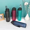 750ml Sports Water Bottle Leak Proof Handheld Drinking Straw Mug Fitness Outdoor Travel Portable Mug with Carrying Cord