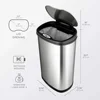 Automatic Touchless Infrared Motion Sensor Trash Can Combo Set, Stainless Steel Base (Oval, Silver/Black Lid) Quality Materials 3