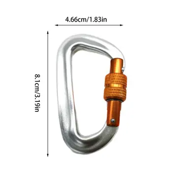 12KN Professional Safety Carabiner D Shaped Key Hook Aluminum Keychain Clip Climbing Security Master Lock Mountaineering Tool 6