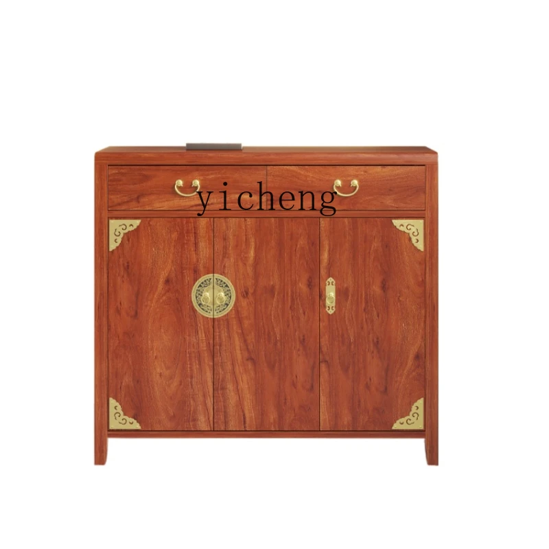 

ZC New Chinese Style Solid Wood Shoe Cabinet Household Hall Cabinet Multi-Functional Storage Integrated Storage Cabinet