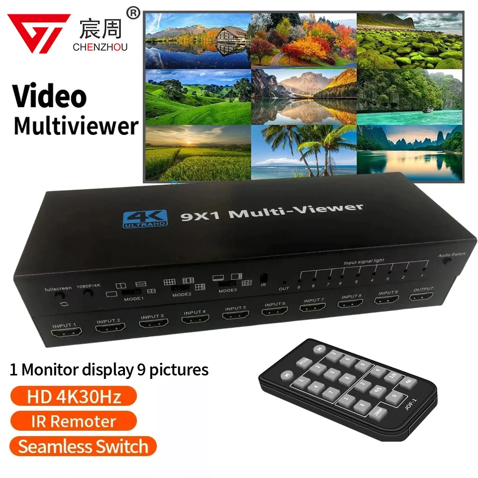 4x1 9x1 HDMI переключатель для просмотра в режиме реального времени 4K HDMI 4 9 экран для просмотра в режиме реального времени разветвитель экрана переключатель 9 в 1