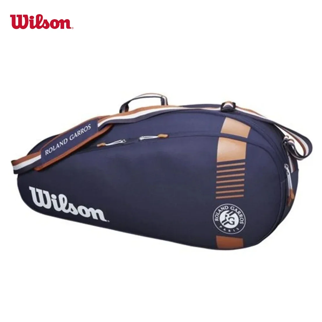 Wilson Roland Garros Tour Design Tennis Bag Team 3-6 PK Navy Lightweight Tennis Racket Bag with Shoes Pocket WR8006701001