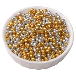 Gold/Silver Glass Seed Beads (Mix 4mm 800pcs)
