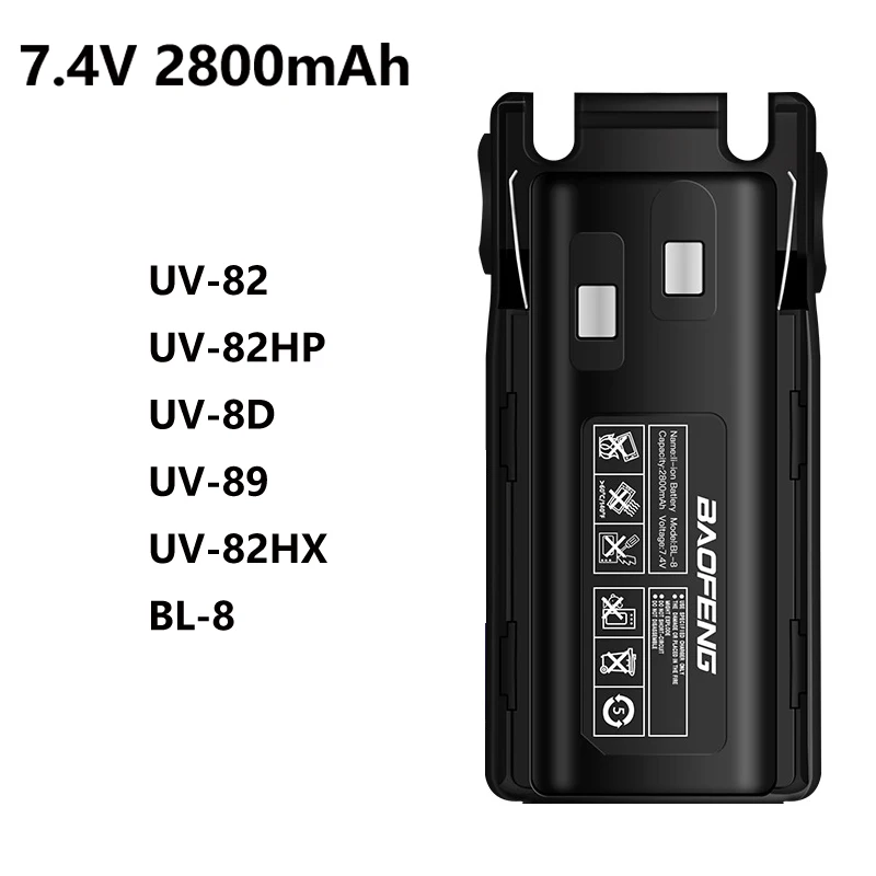 Baofeng-walkie Talkie Baterias Bateria 7.4v 2800mah para Uv82hp Uv82 Uv9d Uv-89 Uv-82hx Bl-8