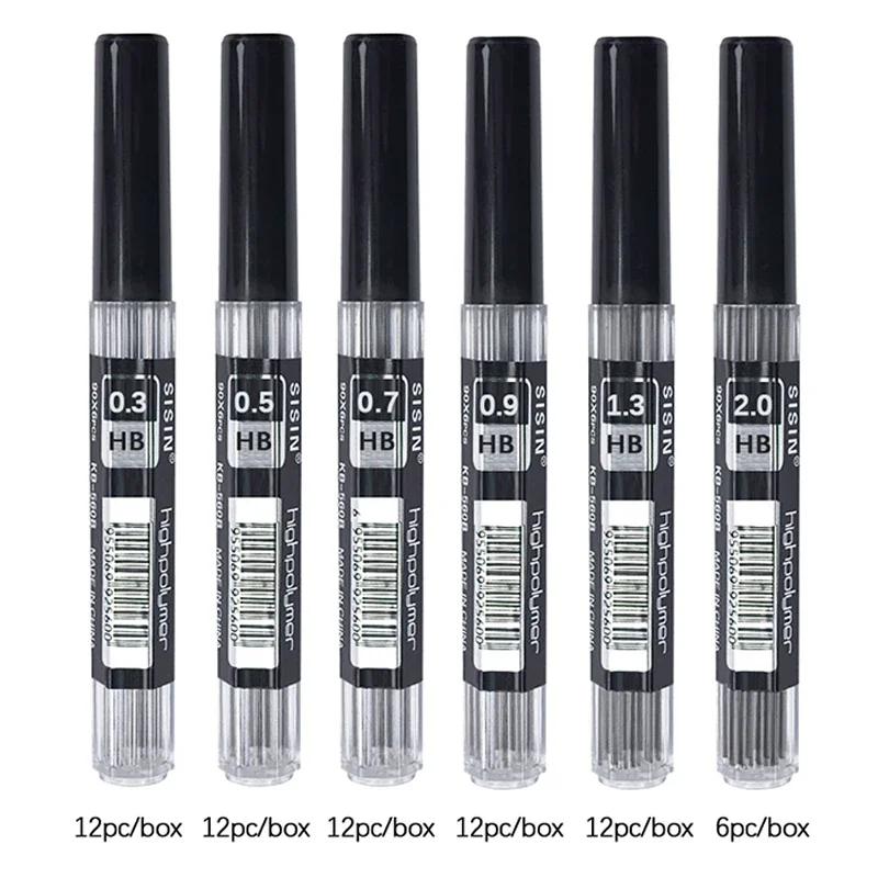 0.3 0.5 0.7 0.9 1.3 2.0mm Lead Core HB Automatic Pencil Lead Smooth Writing Sketching Painting Writing Stationery Supplies 2