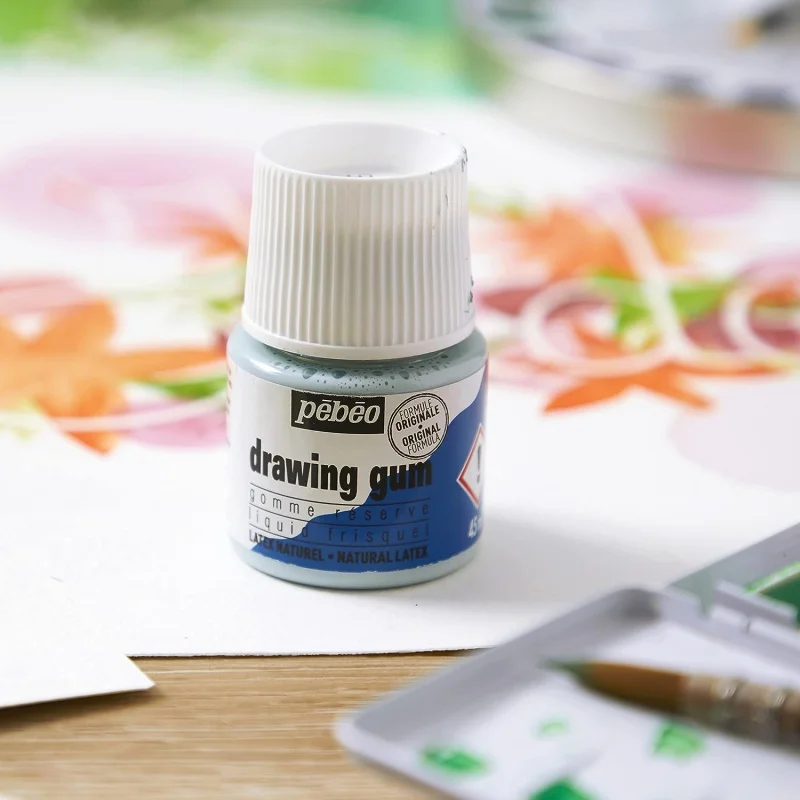 Masking Fluid Pebeo Easy Peel Liquid Latex Masking Fluid Drawing Gum Dries Quickly For Ink Watercolor Gouache Crafts Supplies-45ml Bottle masking fluid