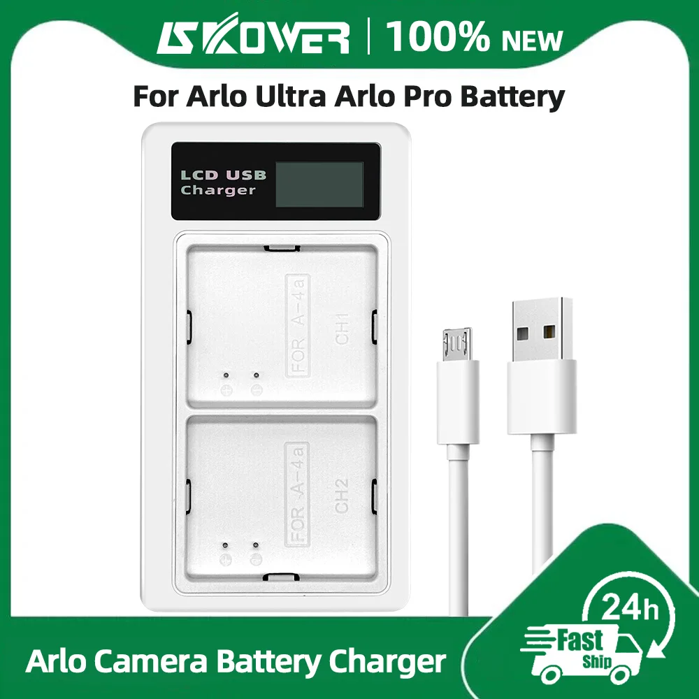 Caricabatteria Usb Skower Dual Lcd Per Arlo Pro Pro 2 Ultra Ultra 2 Pro 3 Pro 4 Pro 5S 2K Go 1 Pro 3 Batteria Per Fotocamere Con Proiettore