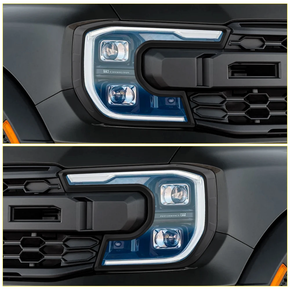 ABS Front Head Lights Lamp Cover Head Lights Surround Trim For Ford Ranger WILDTRAK SPORT XLT Light Protector For car accessories