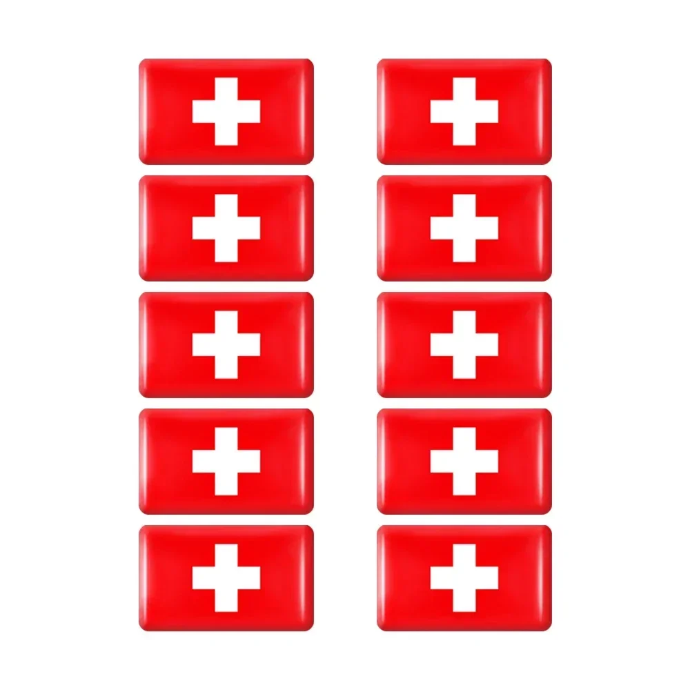 10pcs Epoxy Flag Car Stickers Set
