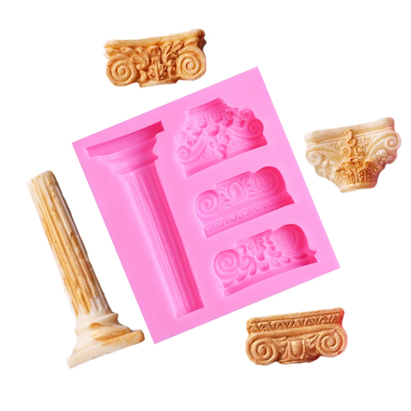 

Европейская винтажная римская колонна, Жидкая силиконовая форма, помадка, шоколад, торт, десерт, Кондитерские украшения, кухонные аксессуары для выпечки