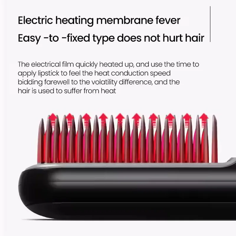Professional Travel Electric Hairdressing Brushes Mini Wireless Comb Hair Straighteners Smoothing Brush Styling Tool