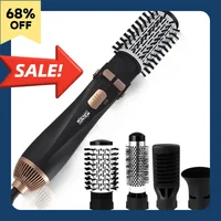 Hot Air Brush 4 Head Replaceable Hair Dryer Comb Electric Straightener Negative Ions Blower Curler Hair Machine Home-appliance 1
