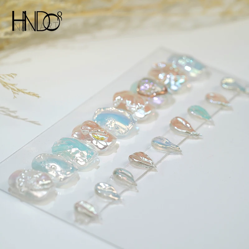 HNDO 9 Color Aurora Moonlight Nail Powder Chameleon Glitter Pigment Dust Mirror Effect for Profession Manicure Nail Art Design