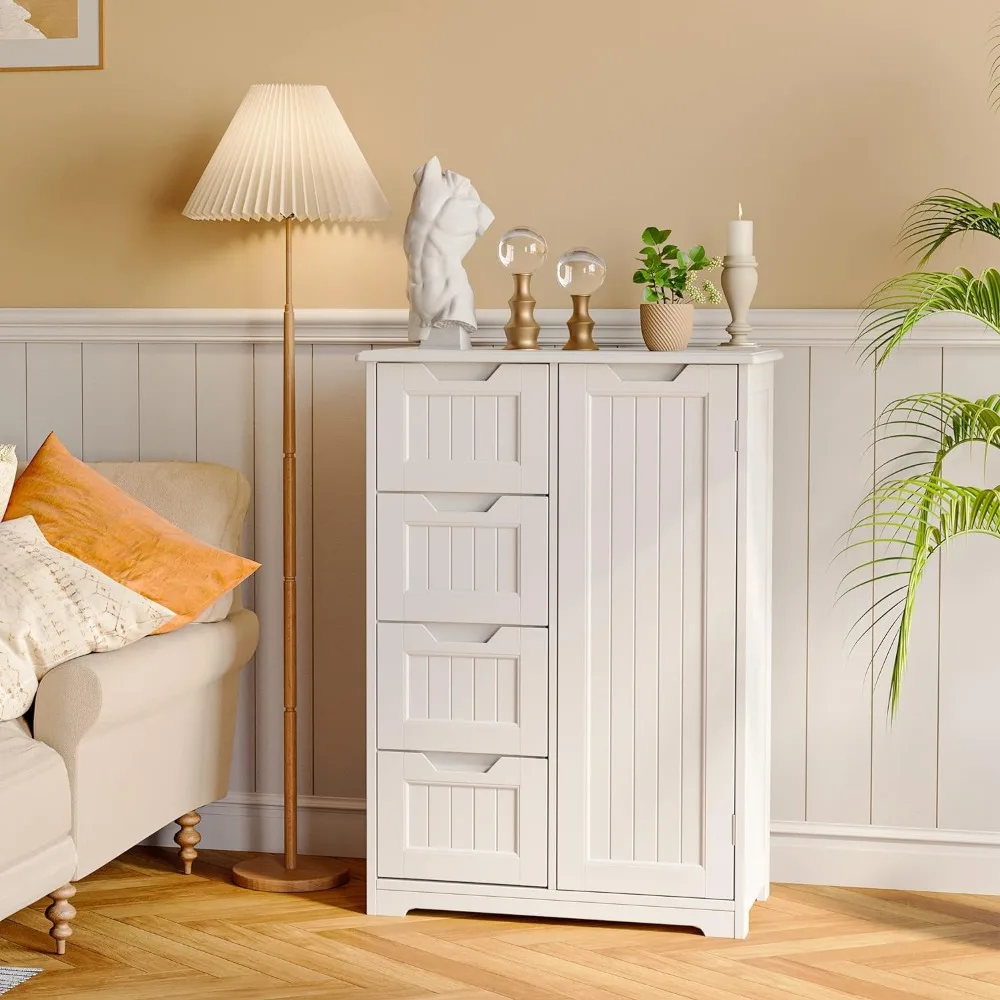 Small Kitchen Pantry Storage Cabinet 33" Door and Shelves Pantry Cabinet Storage Cupboard Freestanding Wooden