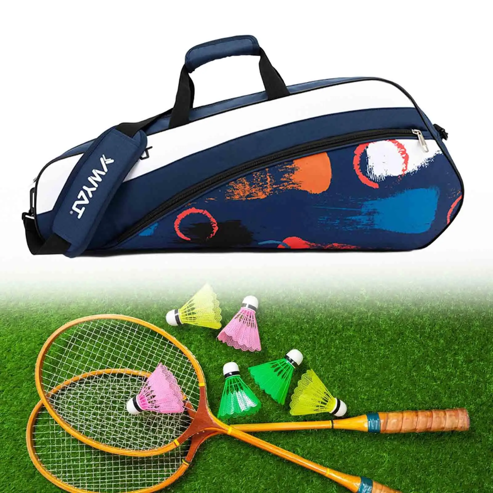 Badminton Racket Bag Large Tennis Handbag for Recreational Sports Enthusiasts 3 Rackets School Sports Classes Badminton Rackets