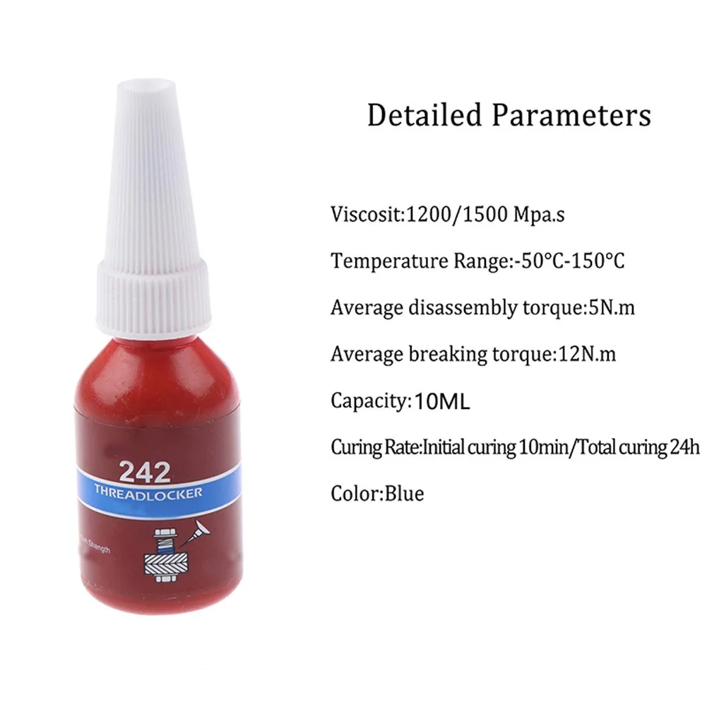 10Ml Threadlocker Loctites 222 242 243 262 263 271 272 Blu Vite Colla Filettatura Agente Di Bloccaggio Colla Anaerobica Anti Sciolto