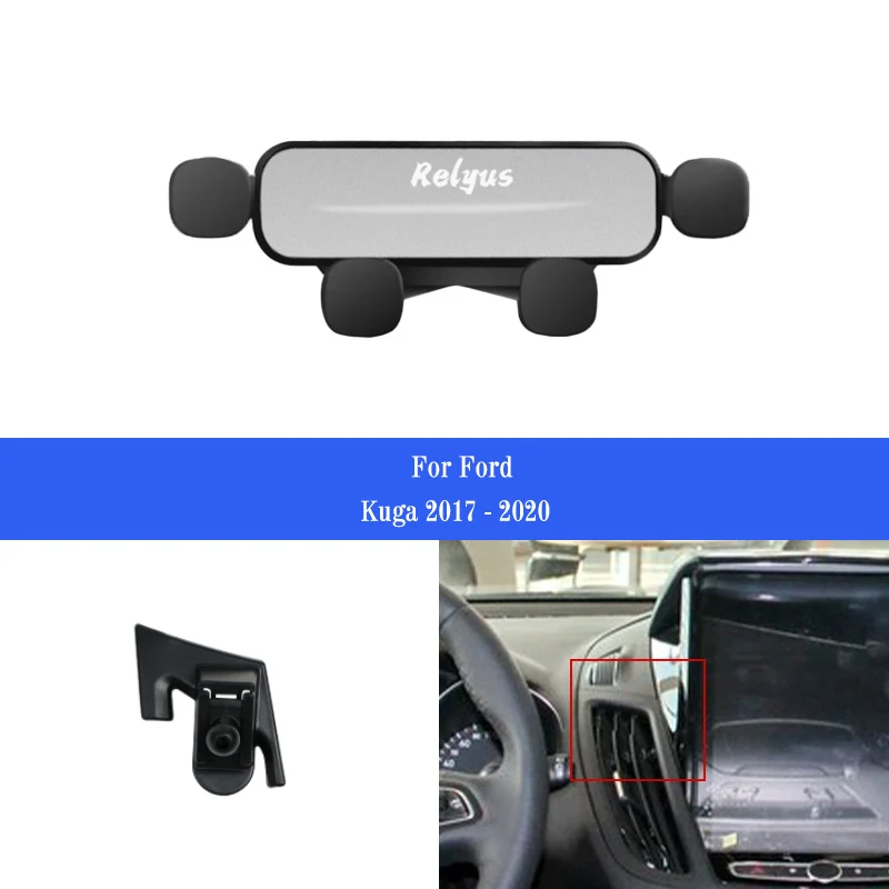 

Car Mobile Phone Holder Smartphone Air Vent Mounts Holder Gps Stand Bracket for Ford Kuga 2017-2020 Auto Accessories