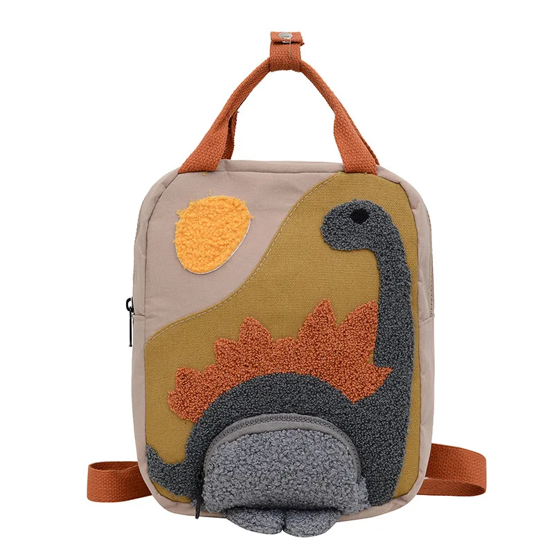 Zaino personalizzato con nome ricamato con dinosauro Simpatico cartone animato per zainetto della scuola materna Leggero e durevole per i bambini per il tempo di gioco quotidiano