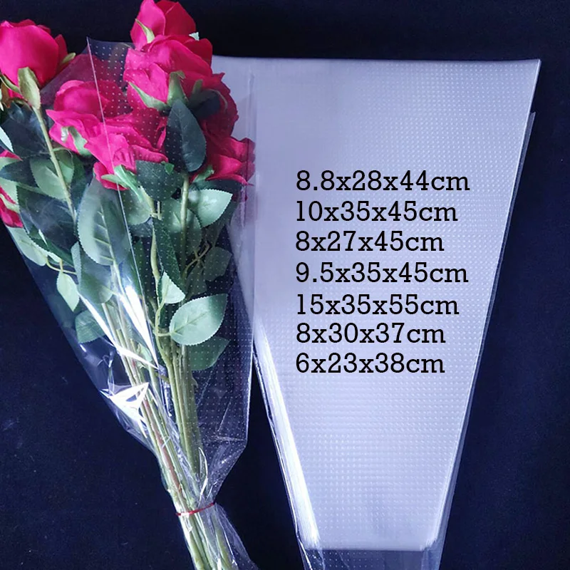 Trasparente in plastica manicotti Bouquet confezione di Rose