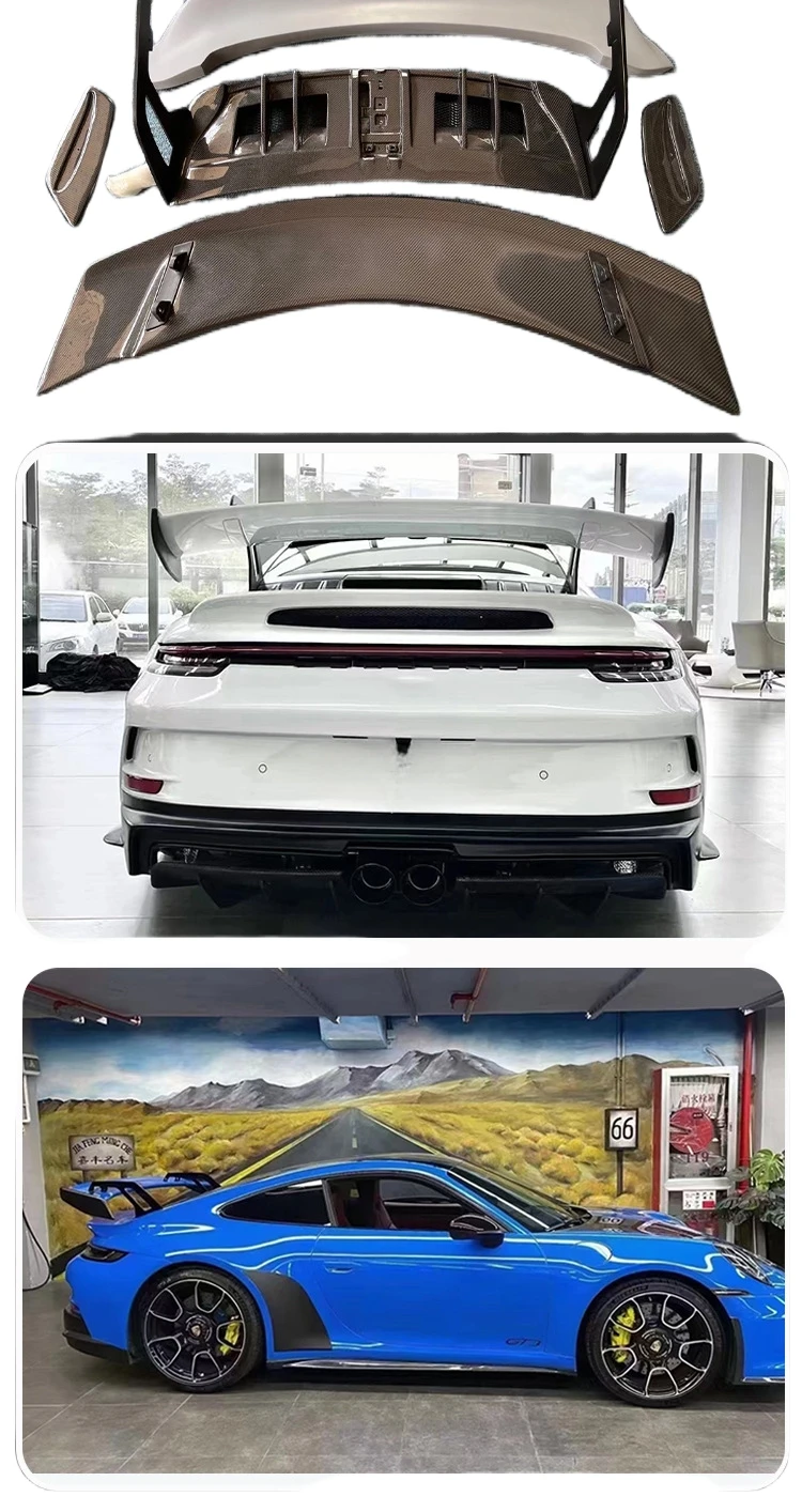 

forfor PORSCHE 911 992 GT3 Style 2019-IN Rear Wing Spoiler trunk spoiler Dry Carbon Fiber pacemaker Auto Performance Parts tail