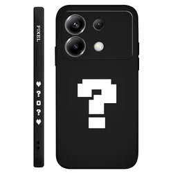 Vibrant Pixel Question Silicone Phone Case Cover for Poco F6 Pro (Black)