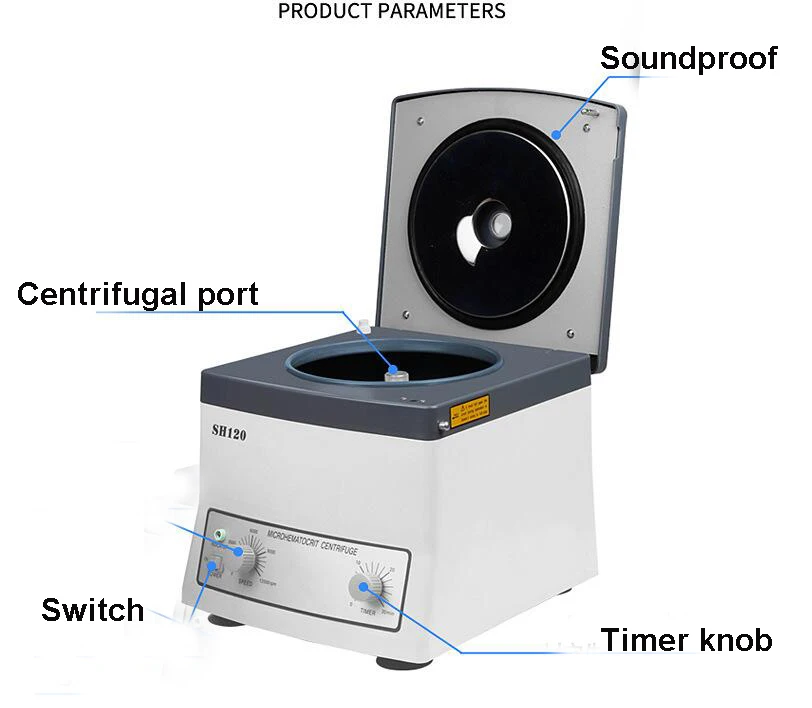 Desktop Micro Hematocrit School Laboratory Blood PRP Centrifuge Machine 15300xg