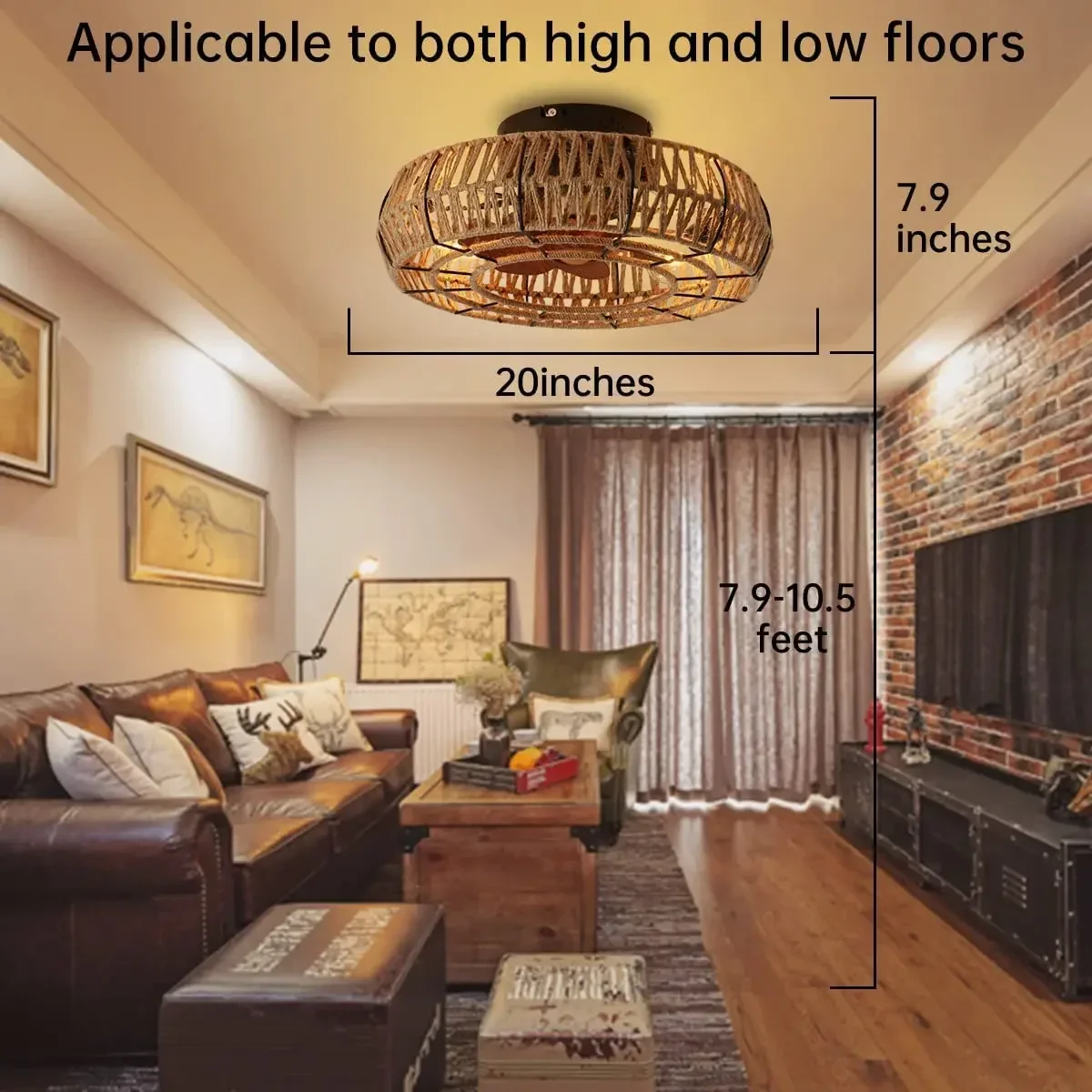 Industrial Wind Ceiling Fan with Light American Retro Cage Ceiling Fan Lamp Dining Room Bedroom Lamp Hemp Rope Remote Ceiling Fan Led Ceiling Fan Lights Led Fan Light