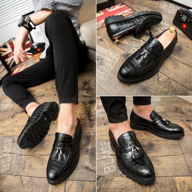 

2023 Men's Shoes Leather Fashion Men Loafers Shoes Spring Breathable Vintage Tassel Men Slip On Outdoor Shoes Mocassins Homme