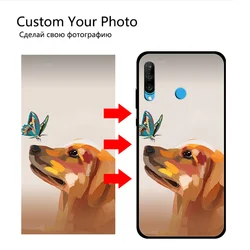 Customizable Silicone Phone Case with Personalized Photo and Text Design for Huawei P40 Lite (Custom Black Case)