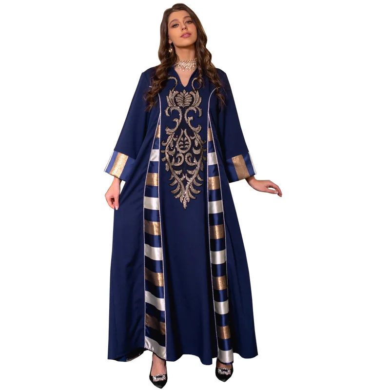 

African Dresses for Women Robe Africaine Femme 2023 Fashion Sequin Embroidery Outfits Abaya Kaftan Boubou Party Gown