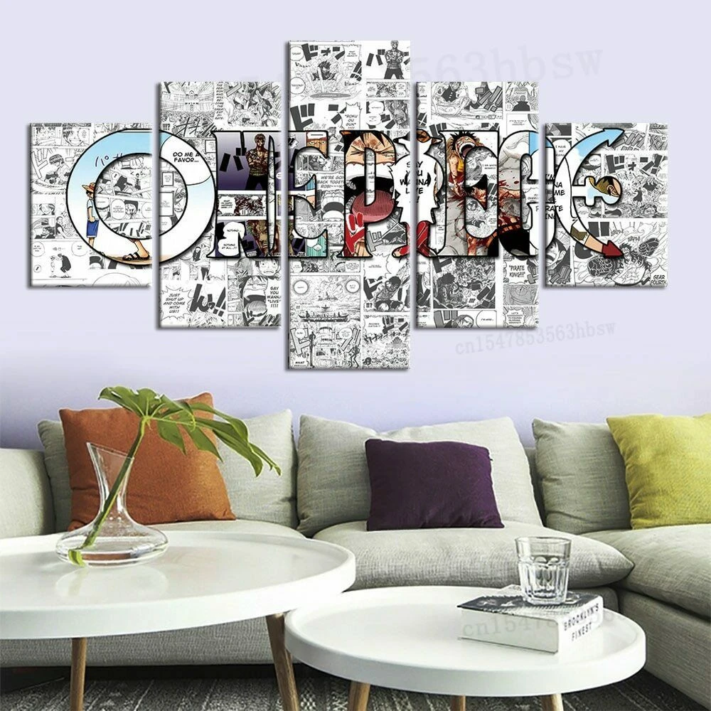5 Panel Japanese One Piece Anime Manga Picture Wall Art HD Print Decor  Poster Home Decor 5 Piece Room Decor Canvas No Framed| | - AliExpress