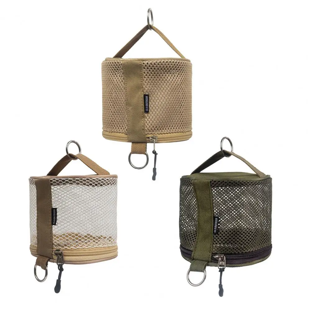 Outdoor Camping Toilet Paper Storage Bag with Zipper Oxford Cloth Portable Travel Folding Napkin Tissue Case Holder Mesh Bag