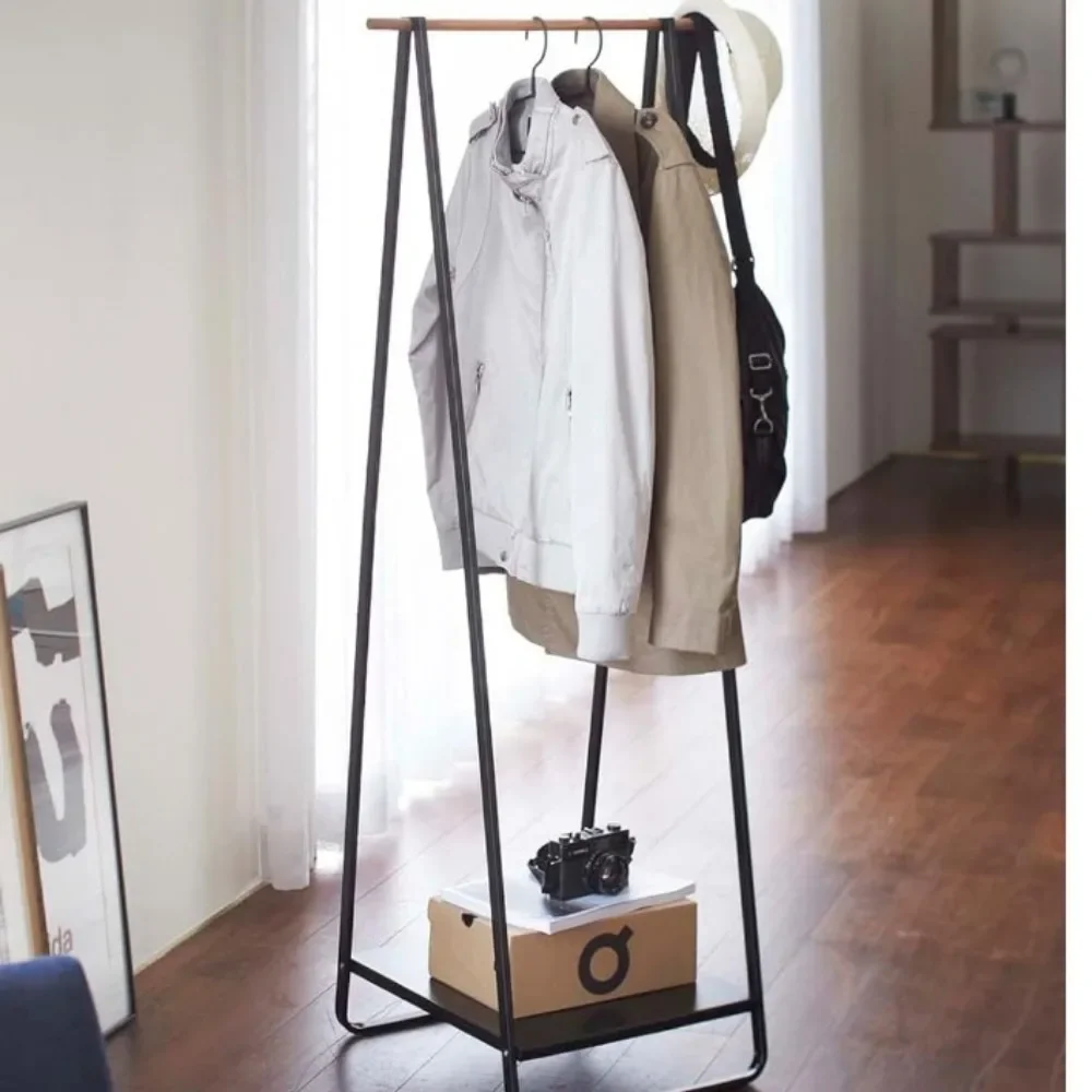 

Modern freestanding hanger hanger with shelf, 55" - steel coat hanger