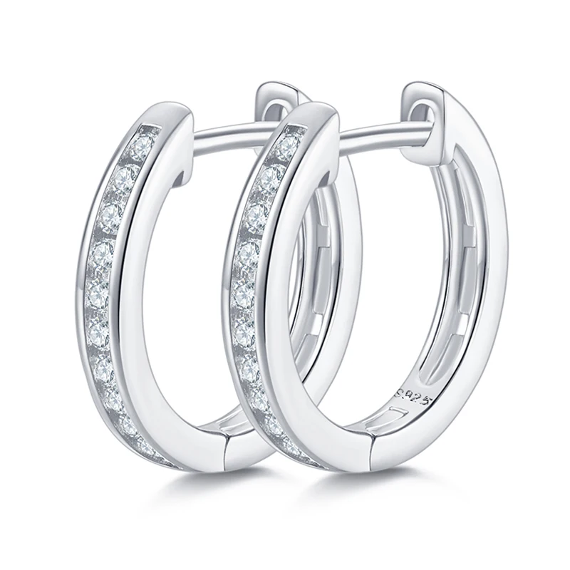 

SGARIT модные ювелирные изделия S925 серебро 0.22CT VVS1D бриллиант обруч серьги для женщин