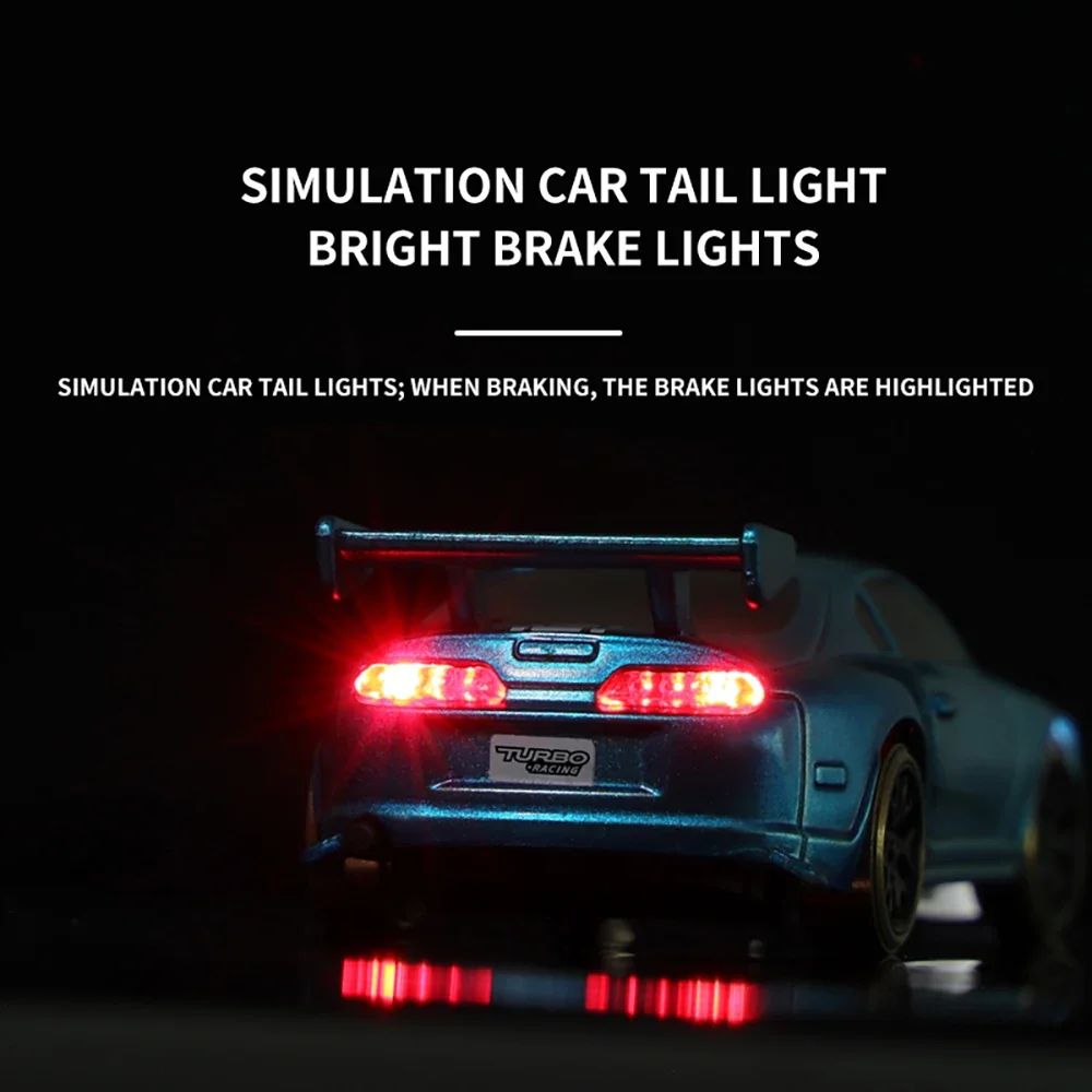 TURBO RACING 드리프트 RC 자동차, 자이로 라디오, 완전 비례 원격 제어 완구, 어린이 및 성인용 RTR 키트, 1:76 C61 C62 C63