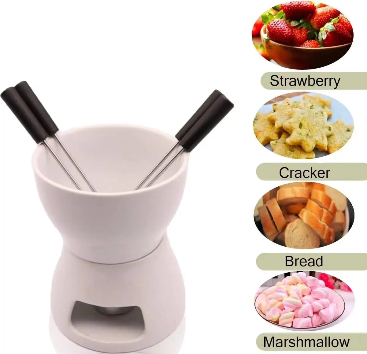 Tea Light Porcelain Melting Pot Chocolate Melter Chocolate Fondue Pot Ceramic Hot for Candy Dessert Dining Broth Engagement