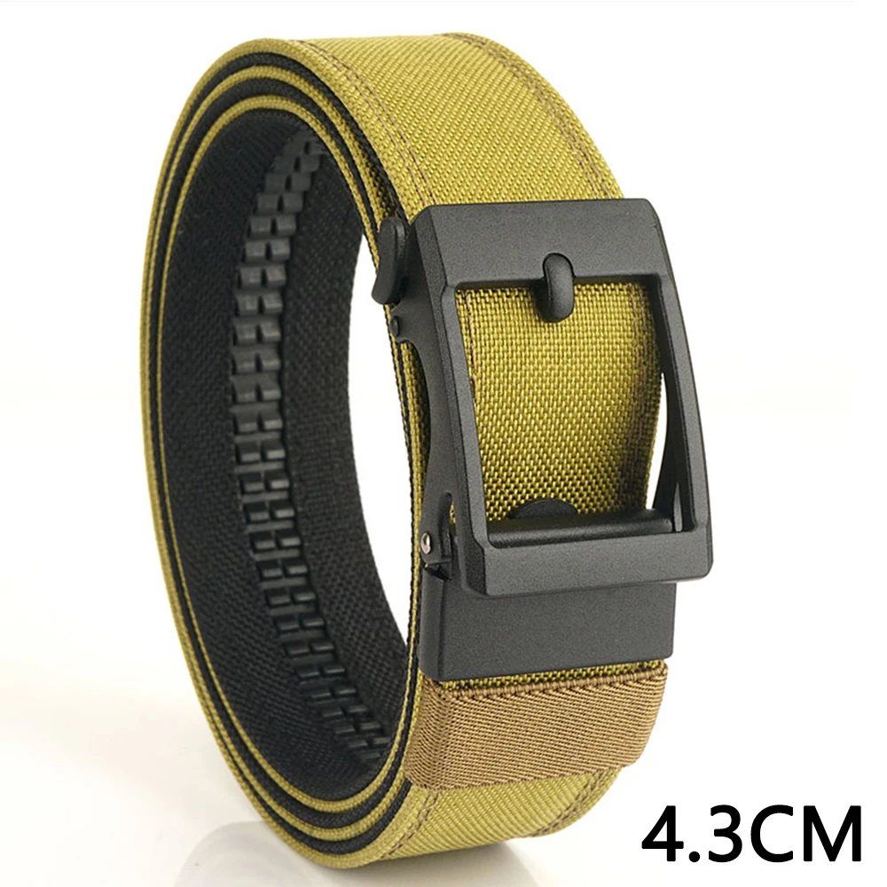 TUSHI Hard 4.3 Wide Thickened Gun Hanging Double-Layer Nylon Cloth Belt Versatile Casual Outdoor Tactical Automatic Buckle Mens