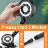 Black Silver Shower Head High Pressure 5 Modes Water Saving Nozzle Powerful Pressurized Spa Handheld Showers Bathroom accessorie 4