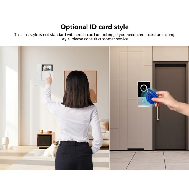 720P Video Doorbell 4.3‘’ Color  Screen Home Intercom Kits for RFID Access Control System Villa 5