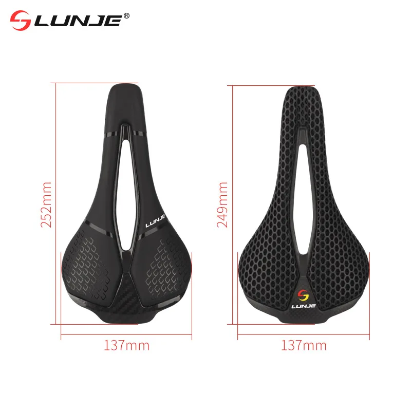 Bicycle Saddle 3D Printed 115g Carbon Saddle Hollow Comfortable Breathable MTB Gravel Road Bike Cycling Seat Parts