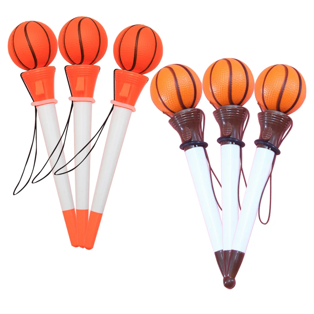 6 Pcs Basketball Ballpoint Pen Aesthetic Stationery Personalized Pens Girl Ballpens Stationary Supplies Plastic Fun Decorations 10pcs lot christmas new years hair bows hair clip for baby girl hairpin ribbon bow decorations supplies baby hair accessories