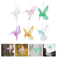 3pcs Crystal Hummingbird Pendant Acrylic nament Decorative Hanging Birds Party Xmas Tree Bedroom Festival 1