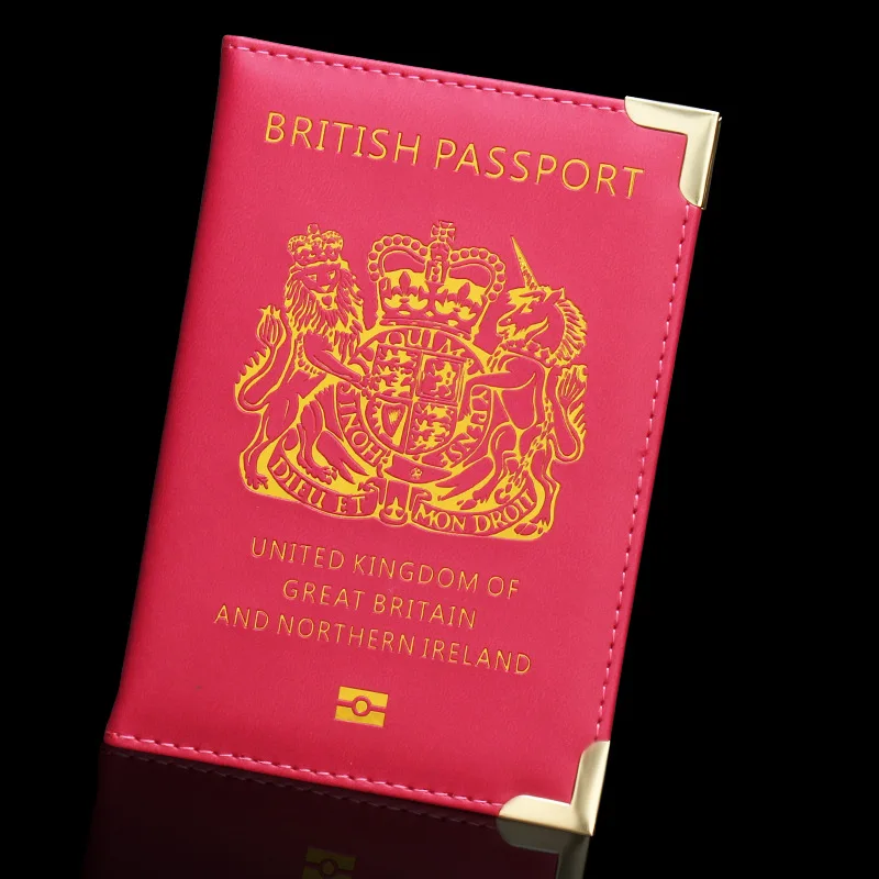 United Kingdom British Passport Cover UK Women Case for Passport Pink PU Cover of British Passport - 5