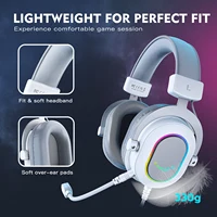 FIFINE RGB Gaming Headset with 7.1 Surround Sound/3-EQ/MIC,Over-ear Headphone with In-line Control for PC PS4 PS5 Ampligame-H6W - Image 3