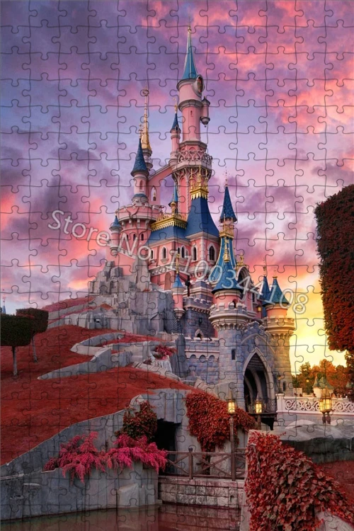 子供と大人のためのミッキーマウスとディズニーランドの城パズル